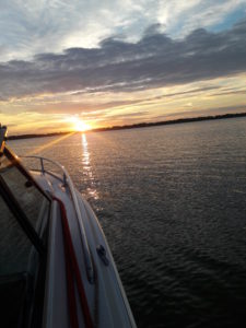  boating again conway sunset